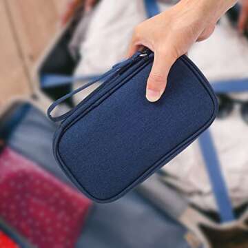 CAOODKDK Travel Universal Cable Organizer Electronics Accessories Cases, Waterproof Electronic Accessories Organizer Bag for Power Bank, Charging Cords, Chargers, Mouse, USB Cable, Earphones