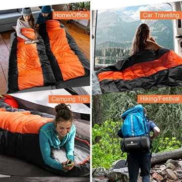 anngrowy Camping Sleeping Bag for Adults and Kids