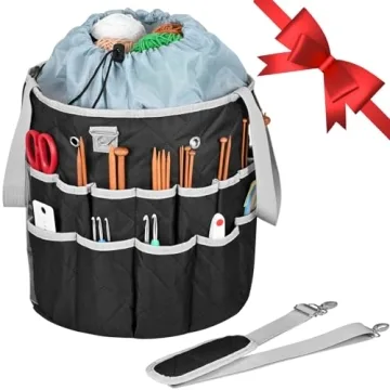 Yookee Home Crochet Bag Organizer - Premium Yarn Storage Tote for Crafters