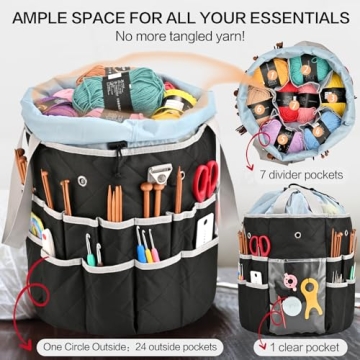 yookee home Crochet Bag Organizer - Perfect for Yarn Storage