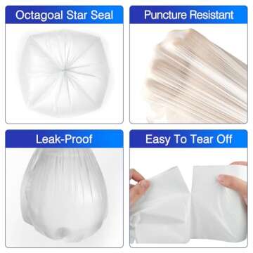 Charmount 4 Gallon Small Trash Bags 220 Count, Mini Garbage Bags for Bathroom Can Kitchen Bedroom, U...