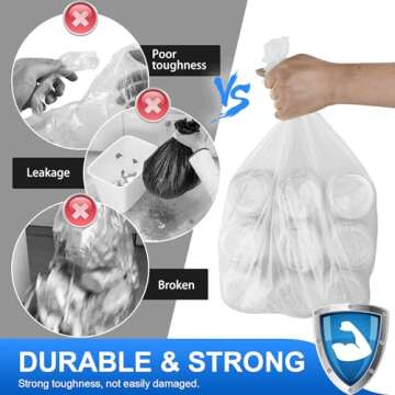 Charmount 4 Gallon Small Trash Bags 220 Count, Mini Garbage Bags for Bathroom Can Kitchen Bedroom, Unscented, Clear