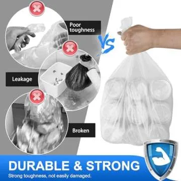 Charmount 4 Gallon Small Trash Bags 220 Count, Mini Garbage Bags for Bathroom Can Kitchen Bedroom, Unscented, Clear