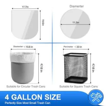 Charmount 4 Gallon Small Trash Bags 220 Count, Mini Garbage Bags for Bathroom Can Kitchen Bedroom, Unscented, Clear