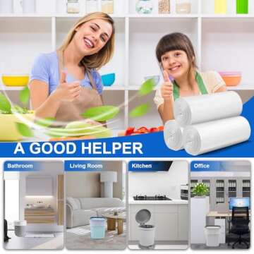 Charmount 4 Gallon Small Trash Bags 220 Count, Mini Garbage Bags for Bathroom Can Kitchen Bedroom, Unscented, Clear