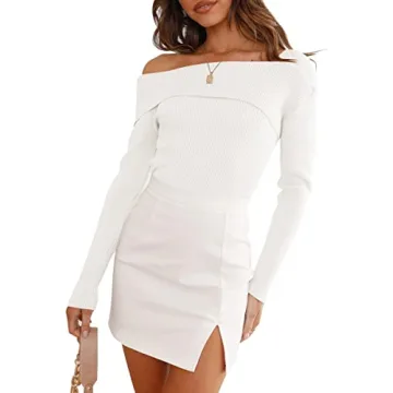 LILLUSORY Women's Off Shoulder Knit Pullover Sweater 2024