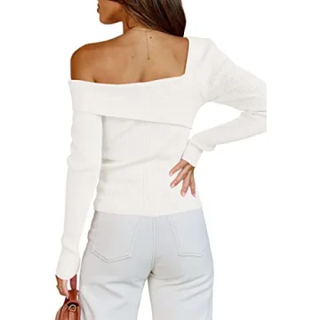 LILLUSORY Women's Off Shoulder Knit Pullover Sweater 2024