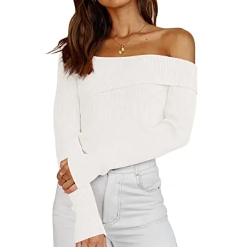 LILLUSORY Women's Off Shoulder Knit Pullover Sweater 2024