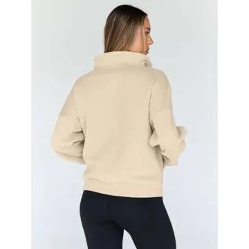 Trendy Queen Sweatshirts Quarter Half Zip Pullover Oversized Hoodies Sweaters Comfy Fall Outfits 2025 Y2K Winter Clothes