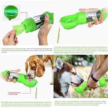 Guardians Dog Water Bottle, Portable Pet Travel Water Bottle Bowl Dispenser with Drinking Feeder Bow...