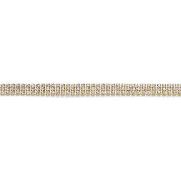 2.5 mm Gold Crystal Rhinestone Chain for Sewing and Crafts, 3 Rows (3 Yards)