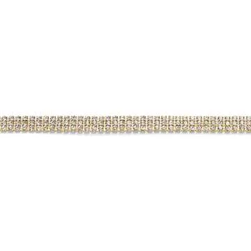 2.5 mm Gold Crystal Rhinestone Chain for Sewing and Crafts, 3 Rows (3 Yards)
