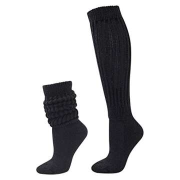 Black & White All Cotton 6-Pack Extra Heavy Super Slouch Socks