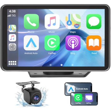 Gegaibe Wireless Car Stereo with Apple CarPlay/Android Auto, Portable Touch Screen Car Radio Multime...