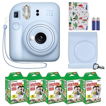 Fujifilm Instax Mini 12 Instant Camera + MiniMate Accessory Bundle & Compatible Custom Case + Fuji I...