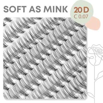 20D Lash Clusters: 240 Pcs Volume Soft Lightweight Eyelash Extensions.