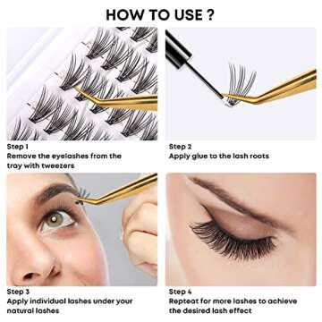 20D Lash Clusters: Lightweight & Reusable Individual Lashes