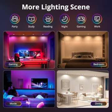 SMAVISTA 12W Smart Recessed Downlights 6 Inch, RGBCW Wi-Fi LED Can Light with Matter Connect, Work with Alexa/Google Assistant/SmartThings/Homekit, Multiple DIY Scene Mode with Junction Box, 4 Pack