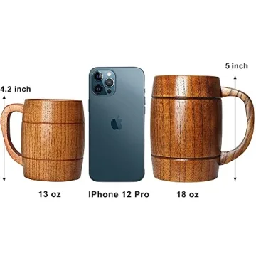 18 oz Wooden Beer Mug - Unique Gift for Beer Lovers