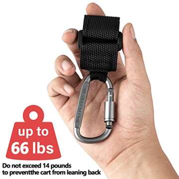 Longomat Baby Stroller Hook, Clip or Hang a Diaper Bag to Your Pram or Buggy, 2 Pieces