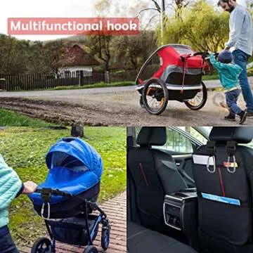 Longomat Baby Stroller Hook, Clip or Hang a Diaper Bag to Your Pram or Buggy, 2 Pieces