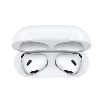 Apple AirPods (3rd Generation) Wireless Ear Buds, Bluetooth Headphones, Spatial Audio, Water Resistant, Lightning Charging Case Included, Up to 30 Hours of Battery Life With AppleCare+ (2 Years)