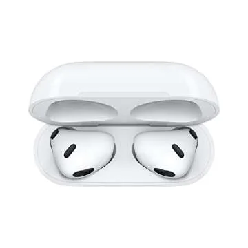 Apple AirPods (3rd Generation) Wireless Ear Buds, Bluetooth Headphones, Spatial Audio, Water Resistant, Lightning Charging Case Included, Up to 30 Hours of Battery Life With AppleCare+ (2 Years)