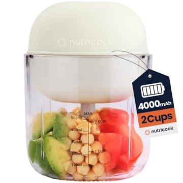 Nutricook Choppi Cordless Electric Vegetable Chopper & Mini Food Processor for Dicing, Shredding, Mi...