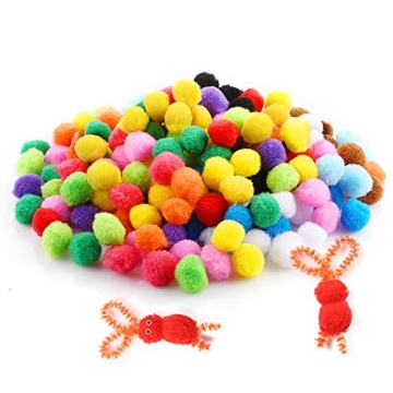 Caydo 240 Pieces Assorted Pom Poms for Creative Crafts
