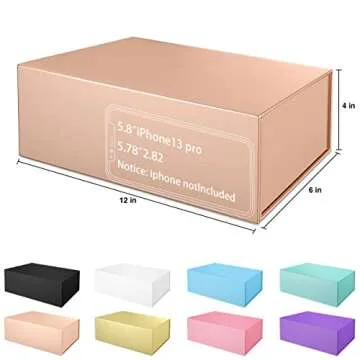 Gift Box 12" x 6" x 4" with Magnetic Closure Lid Gift Box for Presents,Bridesmaid Gifts Box,Cute Box...