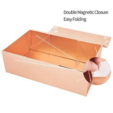 Gift Box 12" x 6" x 4" with Magnetic Closure Lid Gift Box for Presents,Bridesmaid Gifts Box,Cute Box,Birthday Gift box,Luxury for Gift Packaging, Magnetic Gift Box for Wrapping Gifts (Rose Gold)