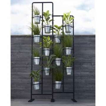 Vertical Metal Plant Stand for Indoor & Outdoor Use