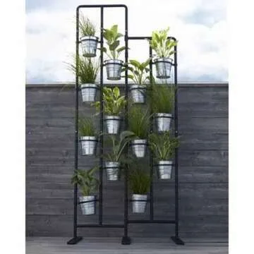 Vertical Metal Plant Stand for Indoor & Outdoor Use
