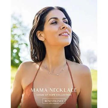 Benevolence LA Mama Necklace, White Gold Dipped Fashion Necklaces | Gifts for New Mom | Gold Mom Nec...