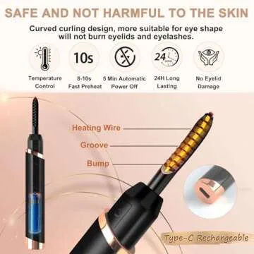 DUST2OASIS Heated Eyelash Curler for Lasting Curls