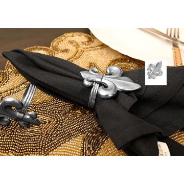 Alpha Living Home Silver Napkin Rings Set of 12