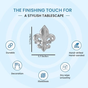 Alpha Living Home Silver Napkin Rings Set of 12