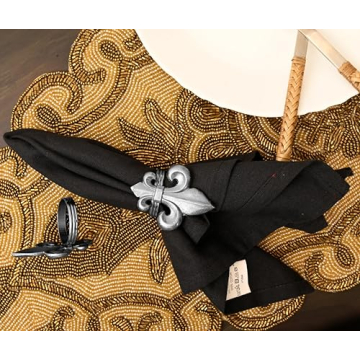 Alpha Living Home Silver Napkin Rings Set of 12