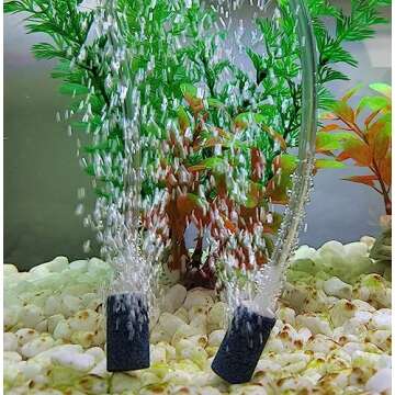 AQUANEAT Aquarium Air Stones 1 inch 12 Pack, Bubble Stone, Aerator Bubble Diffuser, Air Pump Accesso...
