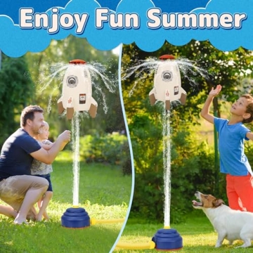 Exciting Sprinkler For Kids Outdoor Water Play Rocket