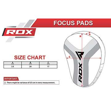 RDX Boxing Pads Focus Mitts, Maya Hide Leather Curved Hand Pad with Adjustable Strap, Hook and Jab H...
