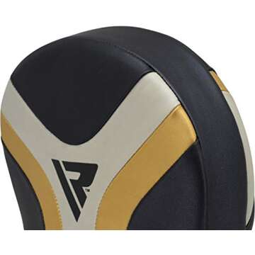 RDX Boxing Pads Focus Mitts, Maya Hide Leather Curved Hand Pad with Adjustable Strap, Hook and Jab Hand Strike Shield for MMA, Martial Arts, Punching Target, Karate, Muay Thai Training and Fighting