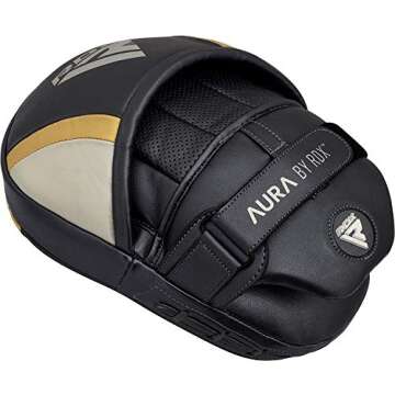 RDX Boxing Pads Focus Mitts, Maya Hide Leather Curved Hand Pad with Adjustable Strap, Hook and Jab Hand Strike Shield for MMA, Martial Arts, Punching Target, Karate, Muay Thai Training and Fighting