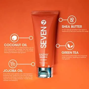 SEVEN Hair Care GAZAR BALANCE Cowash for Women & Men with Shea Butter & Coconut Oil, 1 Step Shampoo ...