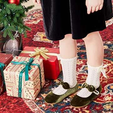 Kiderence Toddler Girls Dress Shoes - Elegant Ballet Flats