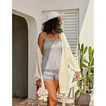 Avidlove Pajamas Women's Cami Pajama Set Sleeveless Sleepwear Short PJ Sets Soft Lingerie Nightwear(Grey,M)