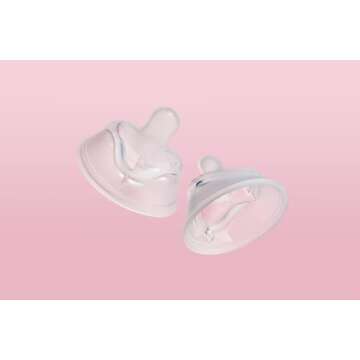 Herobility Double Anti-Colic Silicone Nipples, Baby Bottle Teats, Breast Like Shaped Nipples - Fits Herobility's Baby Bottles & Eco Baby Bottles | Pack of 2 (X-Small Size)