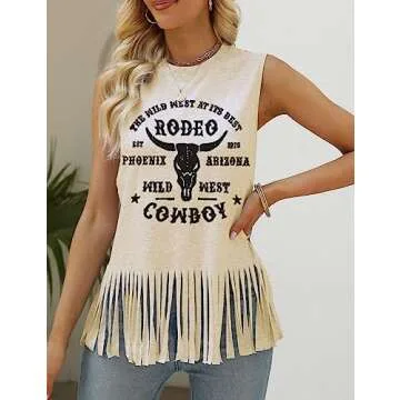 DOLITEAN Wild West Cowboy Sleeveless Tanks for Women