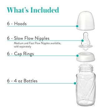 Evenflo Glass Baby Bottles - Eco-friendly & Colic Reducing