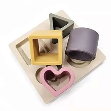 Baby Step Beige Silicone Shape Sorter for Toddlers